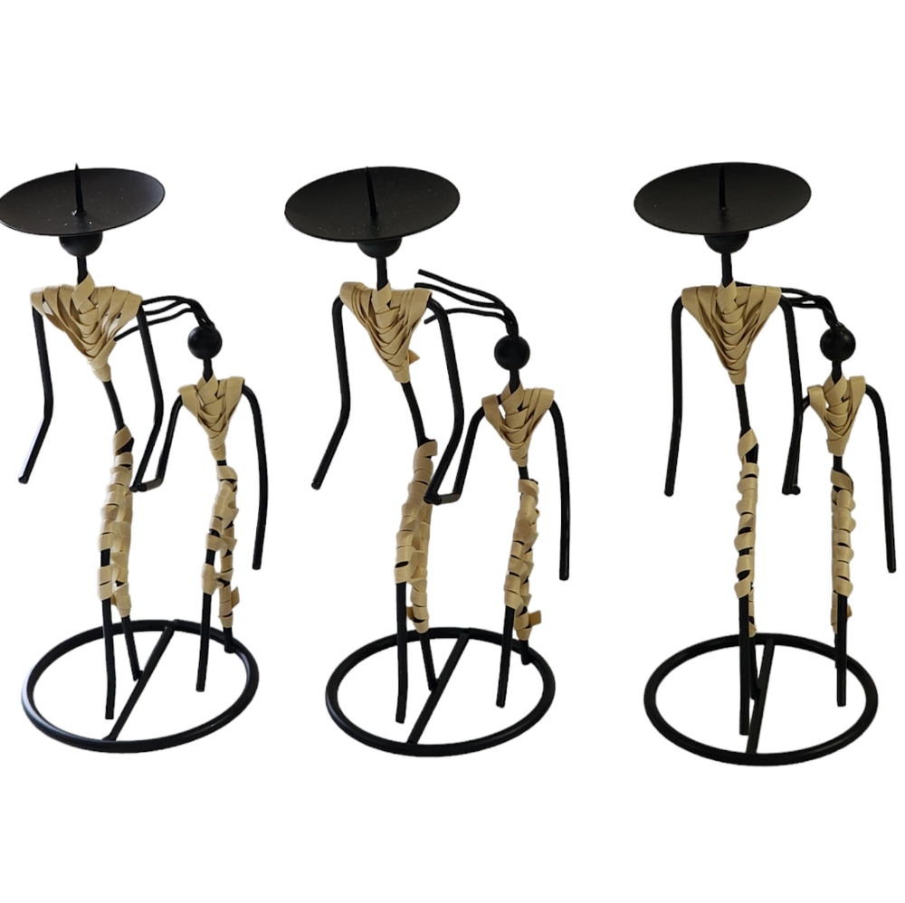Cobble‎ Creek Wire Figure Candle Holder Set of 3 pcs